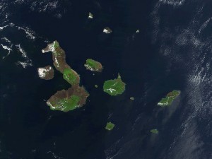 De Galapagos archipel met haar eilanden. Afbeelding van Wikimedia commons